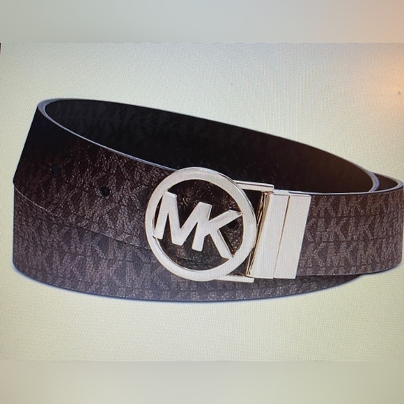 NWOT Women’s Michael Kors Gold Brown Black Reversible Belt Capsule Sz L main image 4